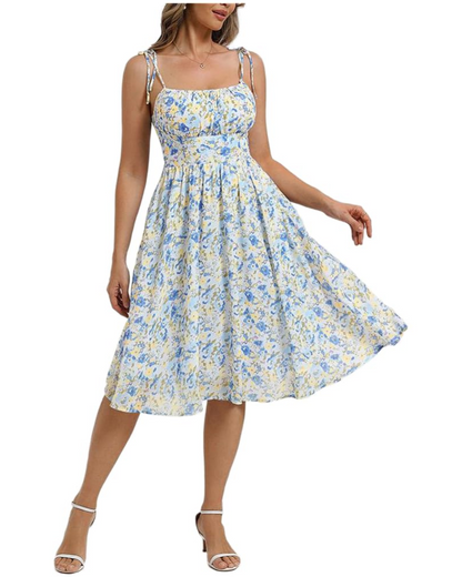 Robe Midi Femme en tissu léger, à bretelles, coupe confortable – Menvelo
