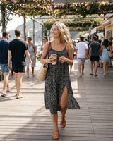 Menvelo Robe Midi Femme Sans Manches Coupe Fluide À Bretelles