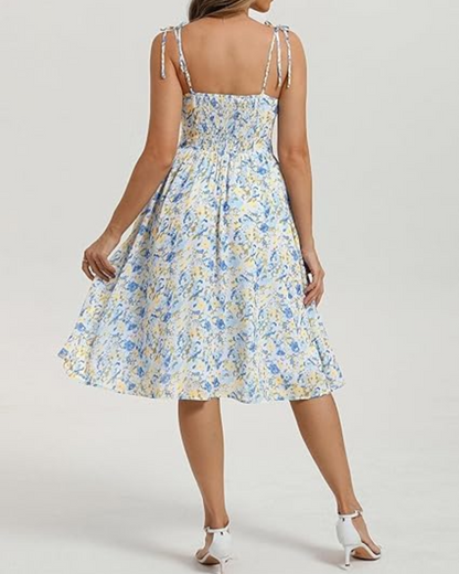 Robe Midi Femme en tissu léger, à bretelles, coupe confortable – Menvelo