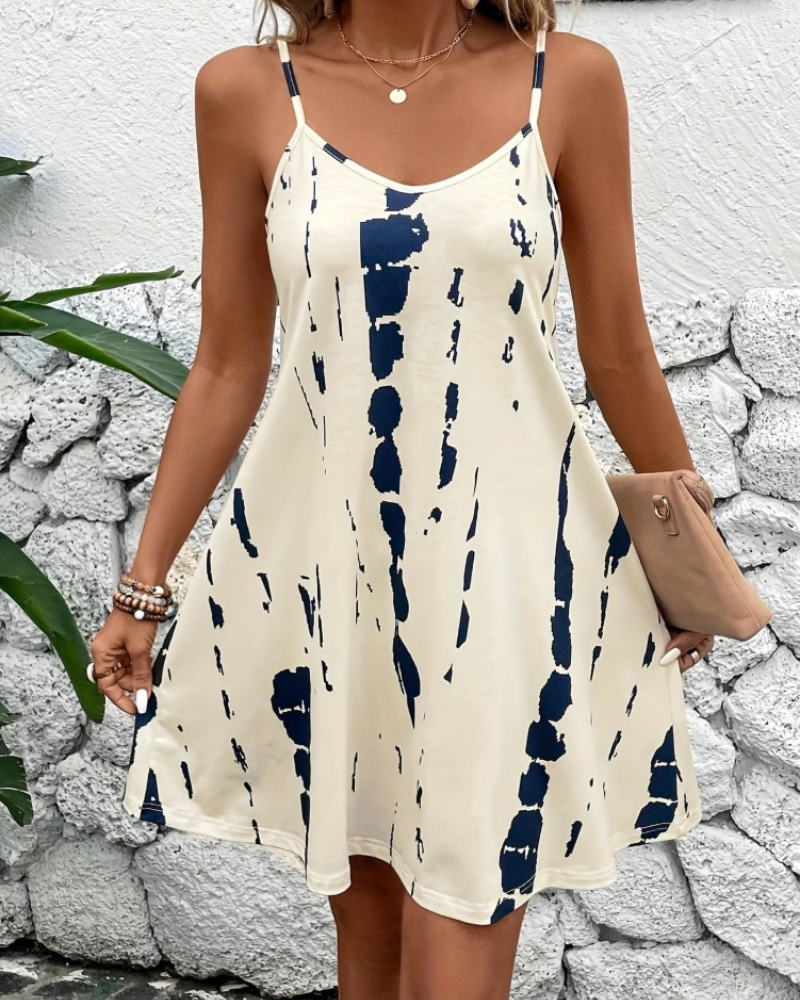 Robe Mini Femme en tissu léger, col V, coupe fluide – Menvelo