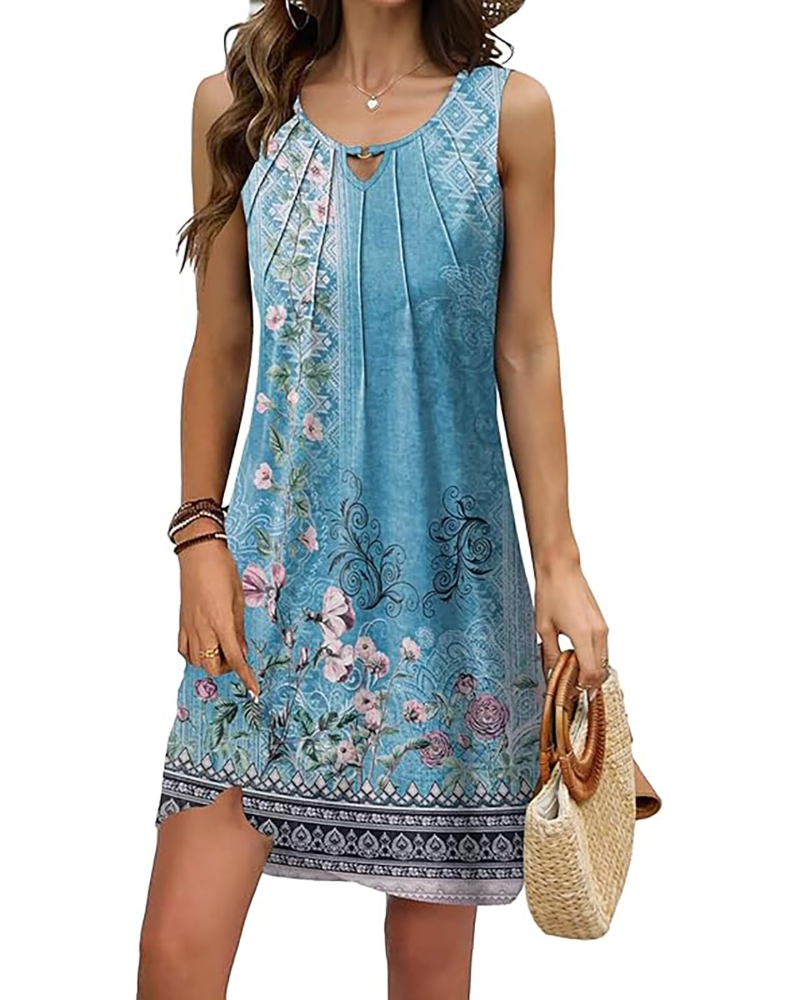 Robe Mini Femme en tissu léger, col V, coupe fluide – Menvelo