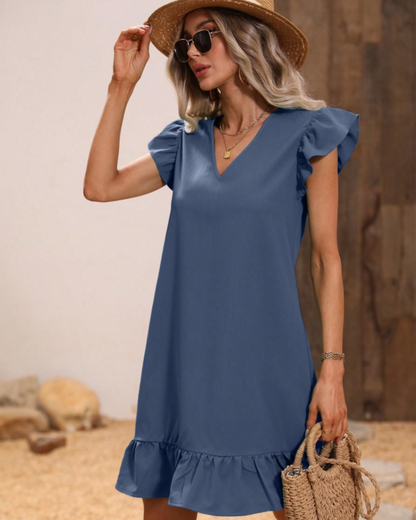 Robe Pull Femme en maille, col V, coupe fluide – Menvelo