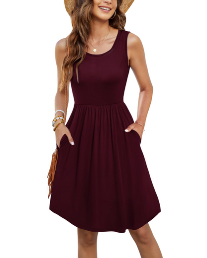 Eden Robe Tunique Femme – Épaules Dénudées Col Rond & Poches