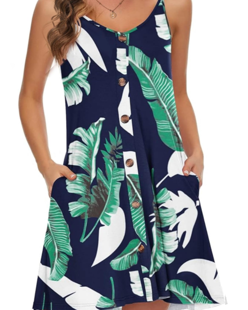 Robe Mini Femme en tissu léger, col V, coupe confortable – Menvelo