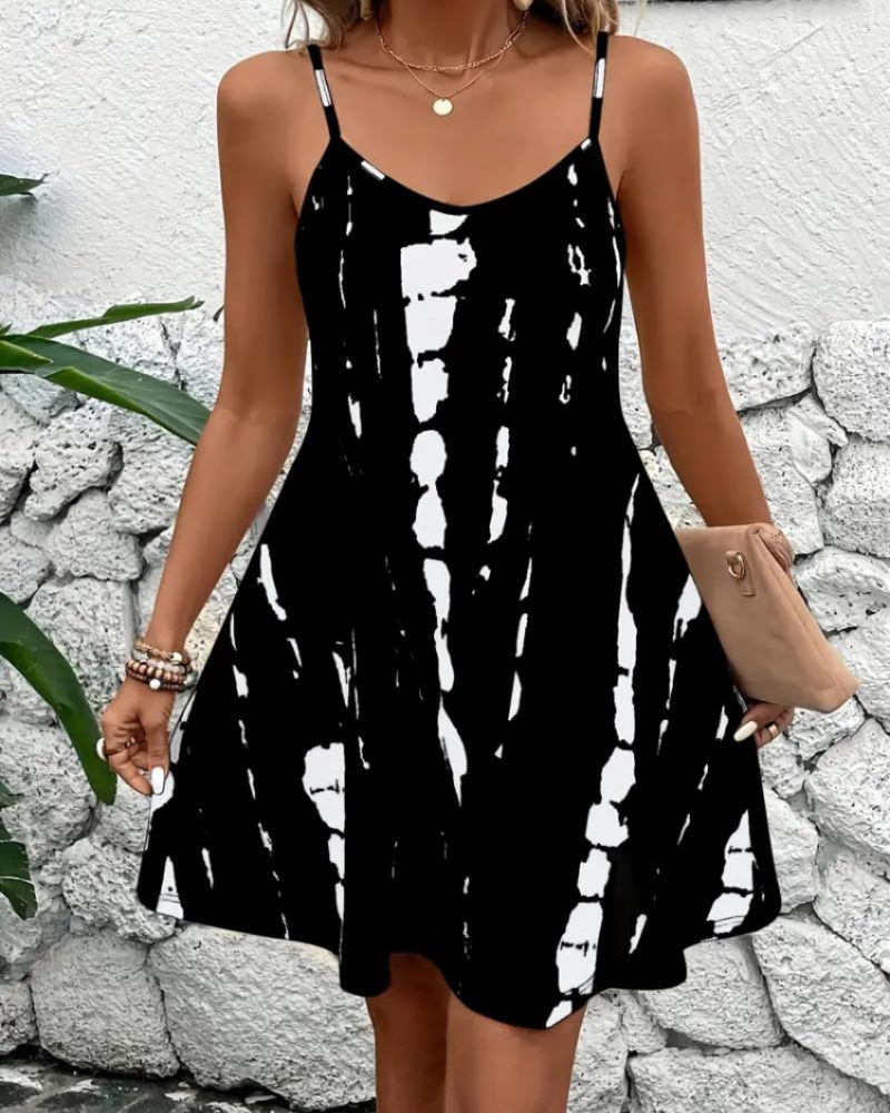 Robe Mini Femme en tissu léger, col V, coupe fluide – Menvelo