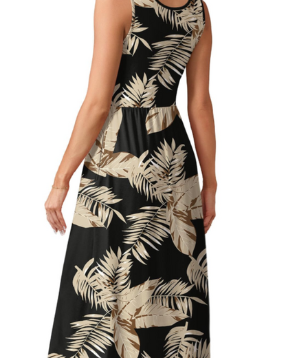 Robe Midi Femme en tissu léger, avec poches, coupe fluide – Menvelo