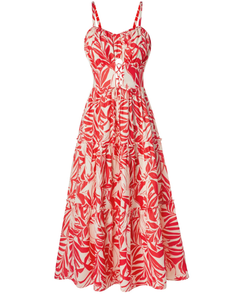 Robe Midi Femme en dentelle, à bretelles, coupe fluide – Menvelo