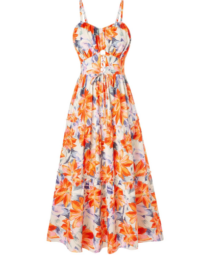 Robe Midi Femme en dentelle, à bretelles, coupe fluide – Menvelo
