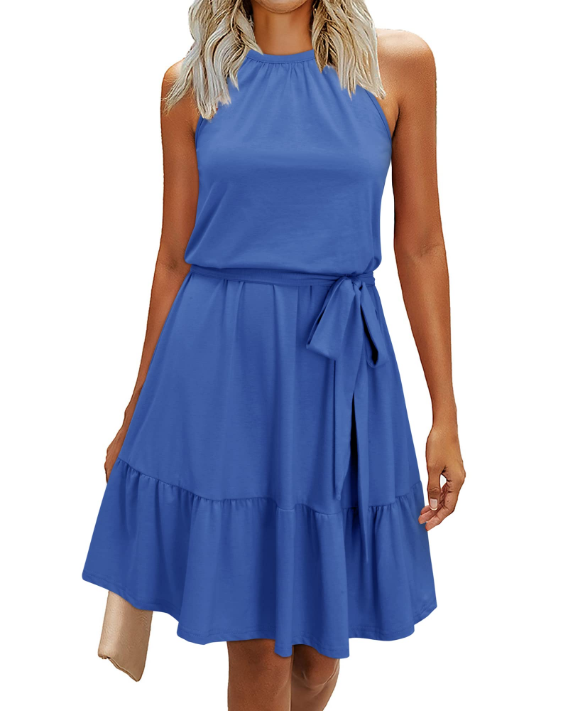 Robe Mini Femme en tissu léger, dos nu, coupe fluide – Menvelo