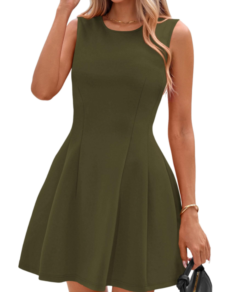 Robe Mini Femme en stretch, sans manches, coupe moulante – Menvelo