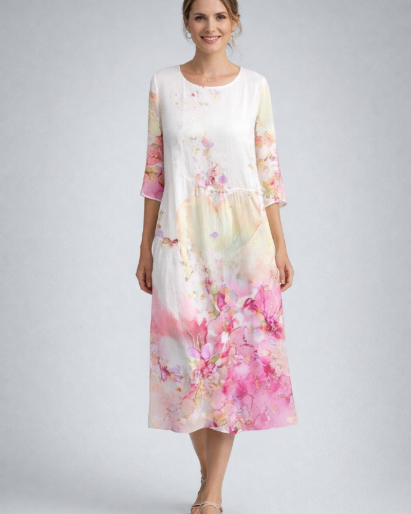 Paloma Robe Femme Élégante – Robe Fleurie en Coton, Coupe Flatteuse & Style Intemporel