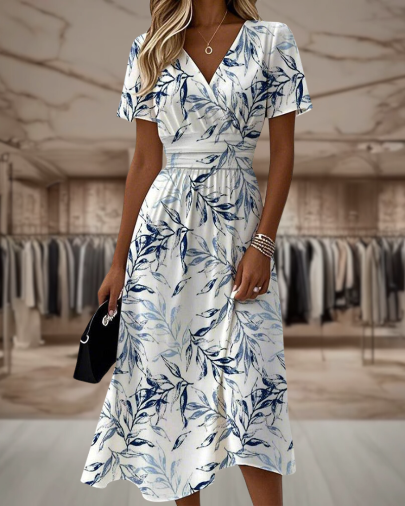 Robe Midi Femme en stretch, fleurie, coupe fluide – Menvelo