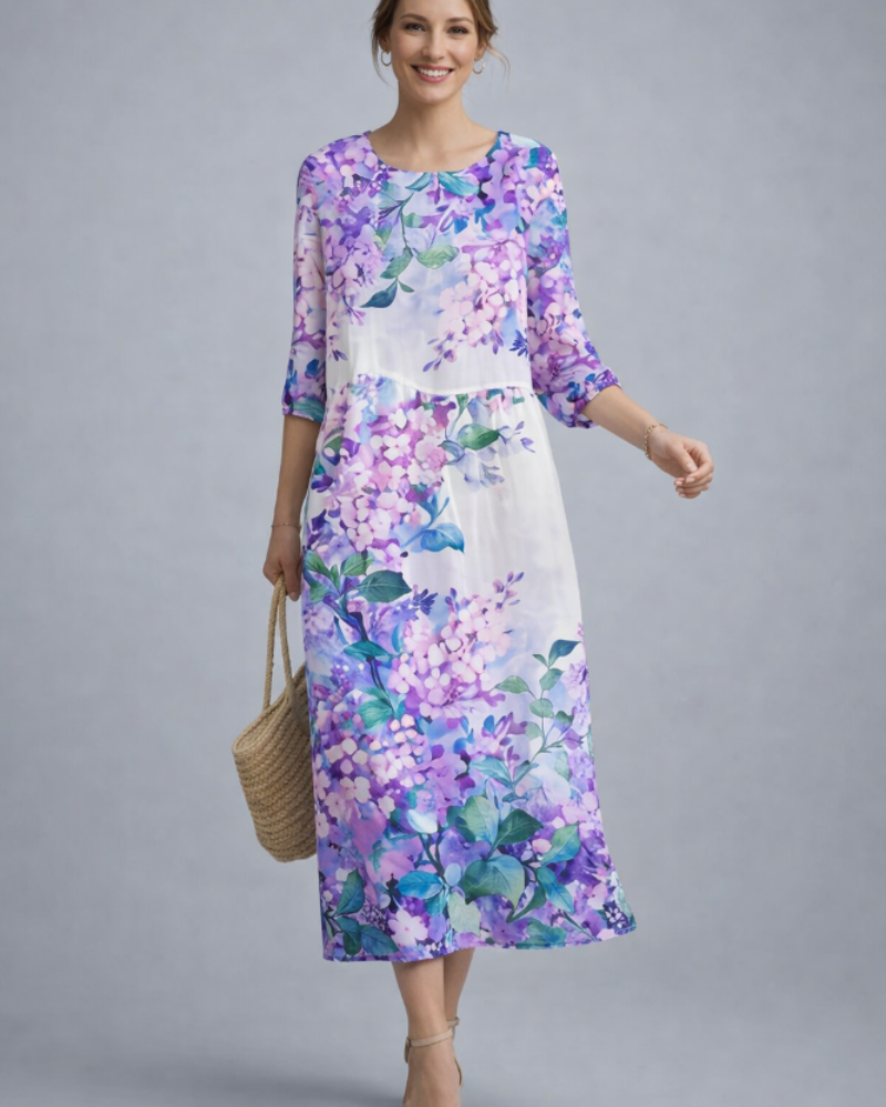 Paloma Robe Femme Élégante – Robe Fleurie en Coton, Coupe Flatteuse & Style Intemporel
