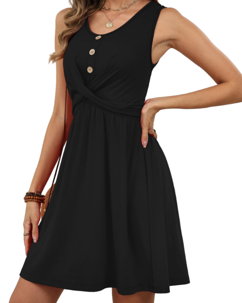 Robe Mini Femme en tissu léger, col V, coupe fluide – Menvelo