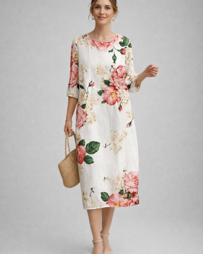 Paloma Robe Femme Élégante – Robe Fleurie en Coton, Coupe Flatteuse & Style Intemporel