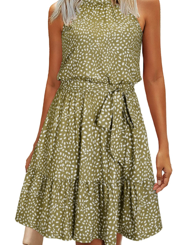 Robe Mini Femme en tissu léger, dos nu, coupe fluide – Menvelo