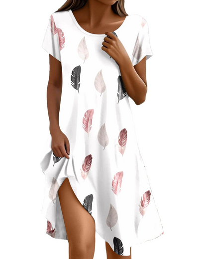 Sera Robe Femme – Robe Bohème Maxi Fluide Col Rond Volants Coupe A-Line Élégante Été