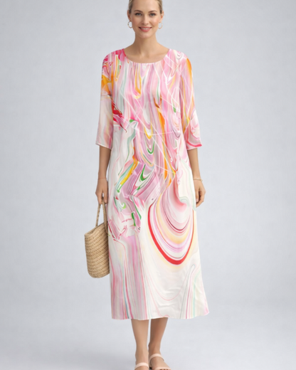 Paloma Robe Femme Élégante – Robe Fleurie en Coton, Coupe Flatteuse & Style Intemporel