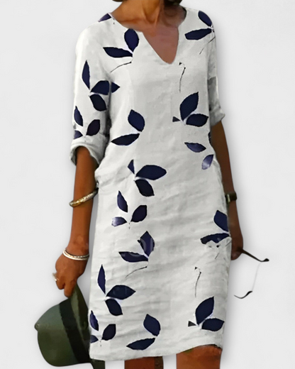 Robe Midi Femme en tissu léger, imprimée, coupe fluide – Menvelo