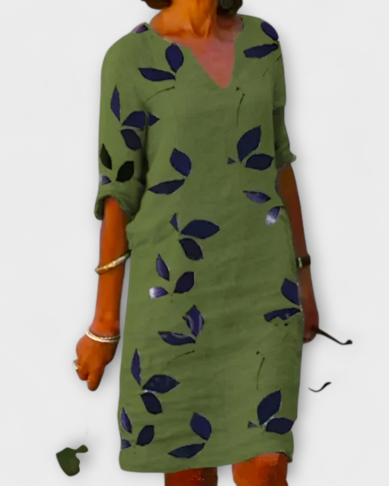 Robe Midi Femme en tissu léger, imprimée, coupe fluide – Menvelo