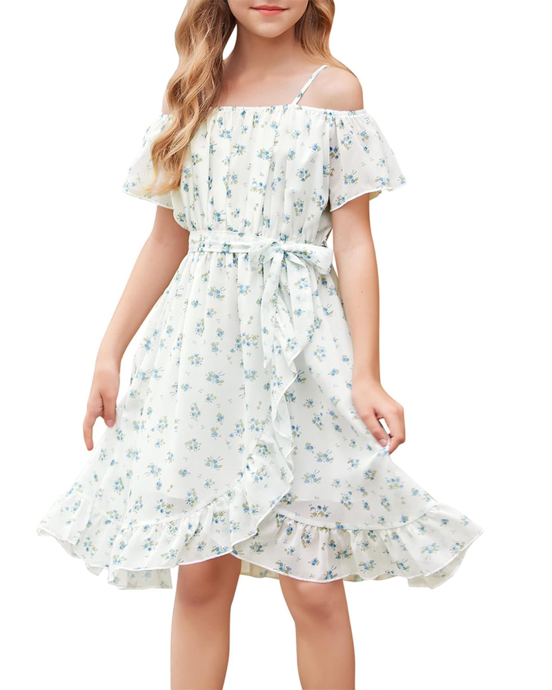 Robe Midi Femme en mousseline, à bretelles, coupe fluide – Menvelo