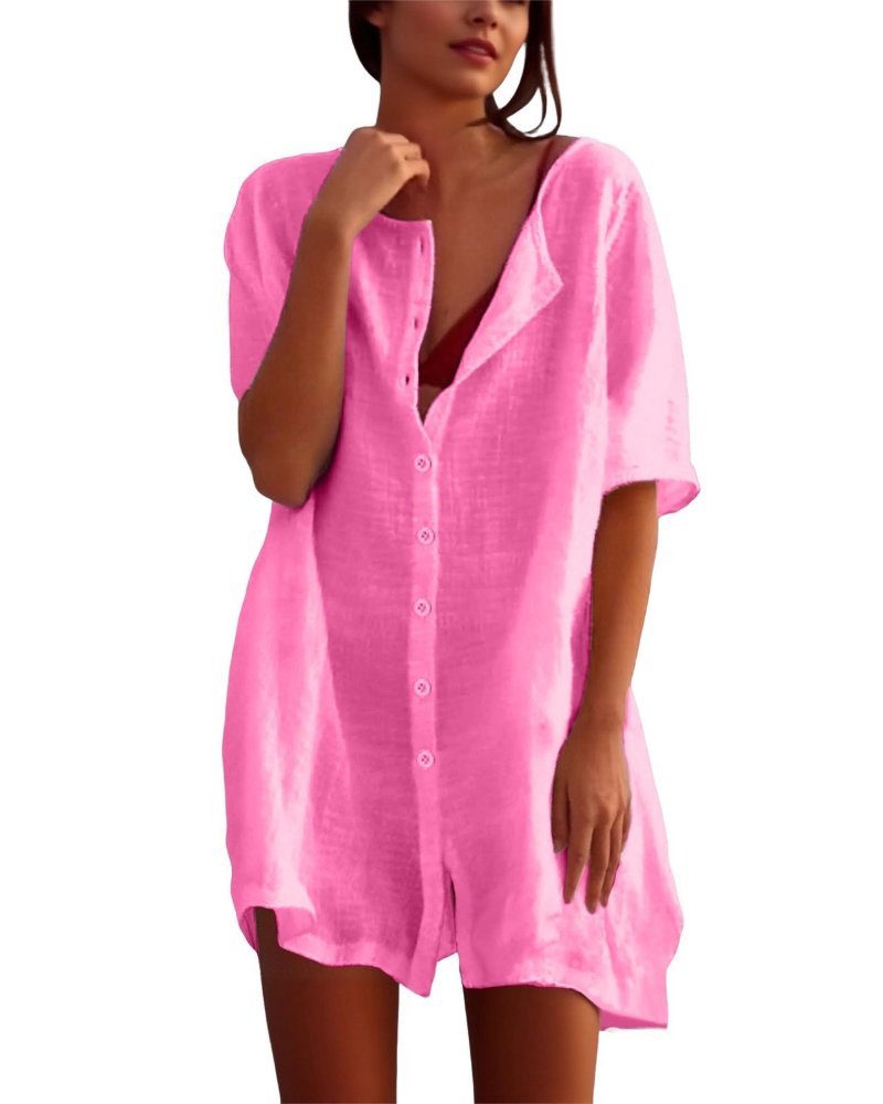 Robe Midi Femme en tissu léger, coupe fluide – Menvelo