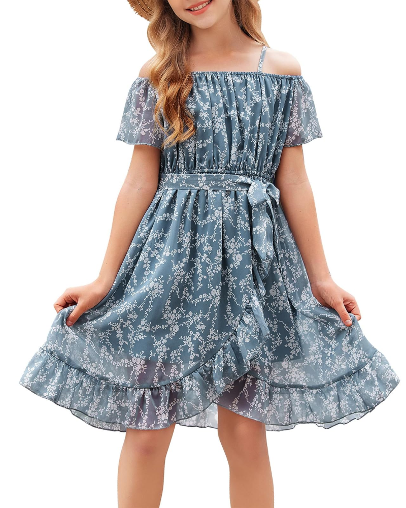 Robe Midi Femme en mousseline, à bretelles, coupe fluide – Menvelo