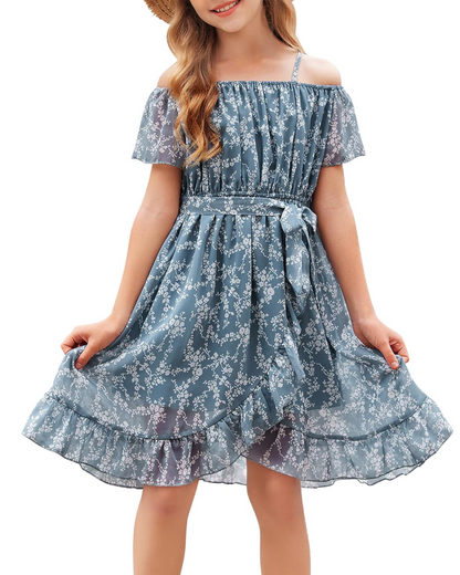 Robe Midi Femme en mousseline, à bretelles, coupe fluide – Menvelo