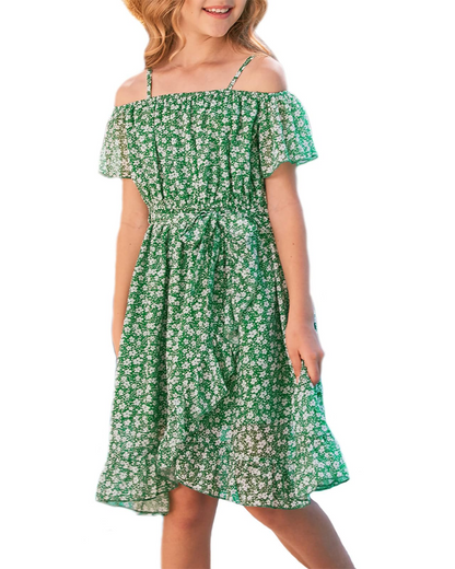 Robe Midi Femme en mousseline, à bretelles, coupe fluide – Menvelo