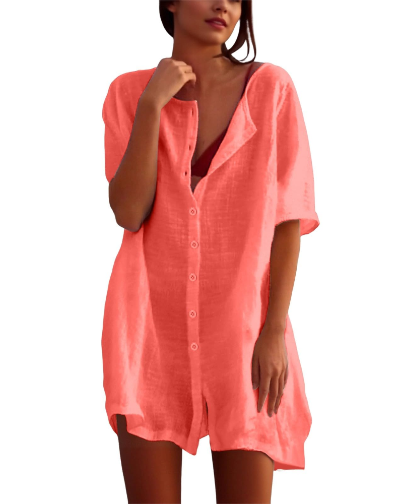 Robe Midi Femme en tissu léger, coupe fluide – Menvelo
