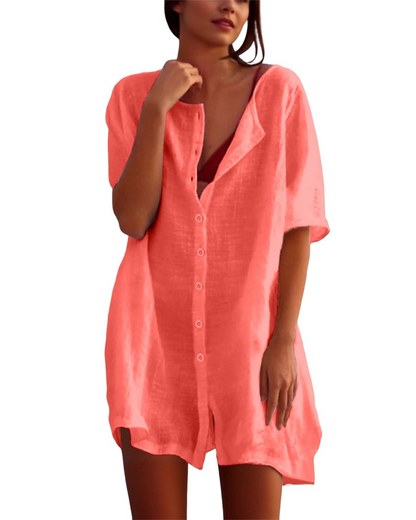 Robe Midi Femme en tissu léger, coupe fluide – Menvelo