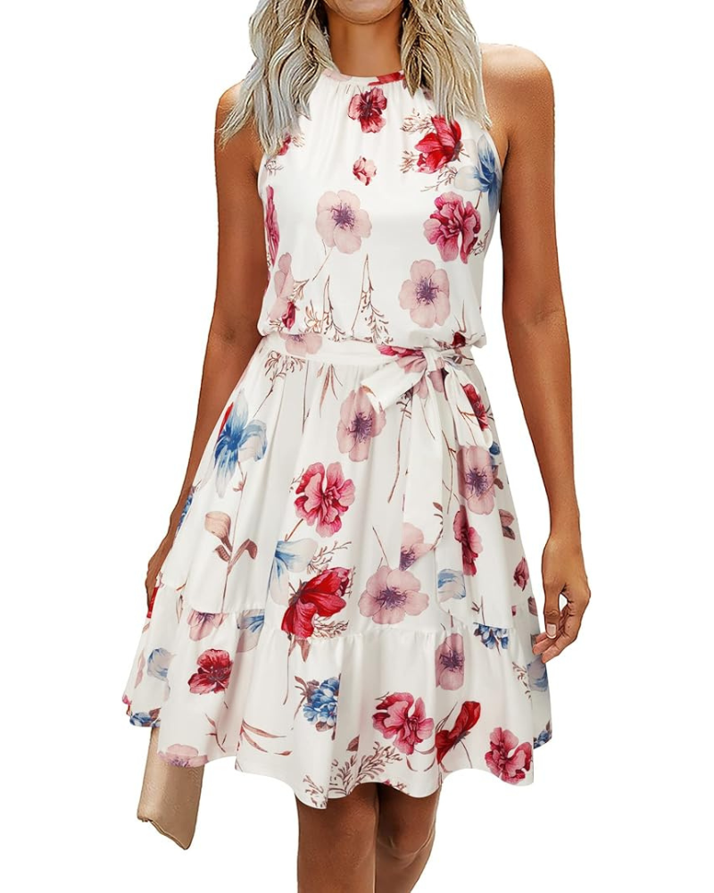 Robe Midi Femme en tissu léger, avec poches, coupe fluide – Menvelo