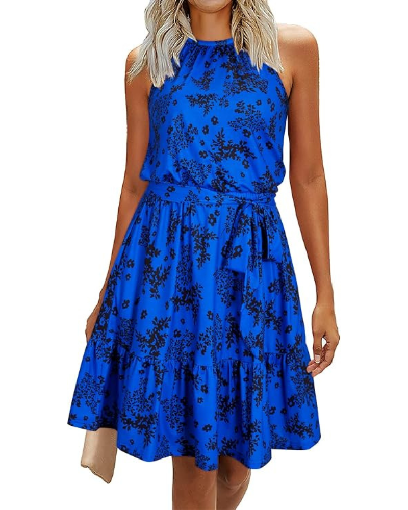 Robe Midi Femme en tissu léger, avec poches, coupe fluide – Menvelo