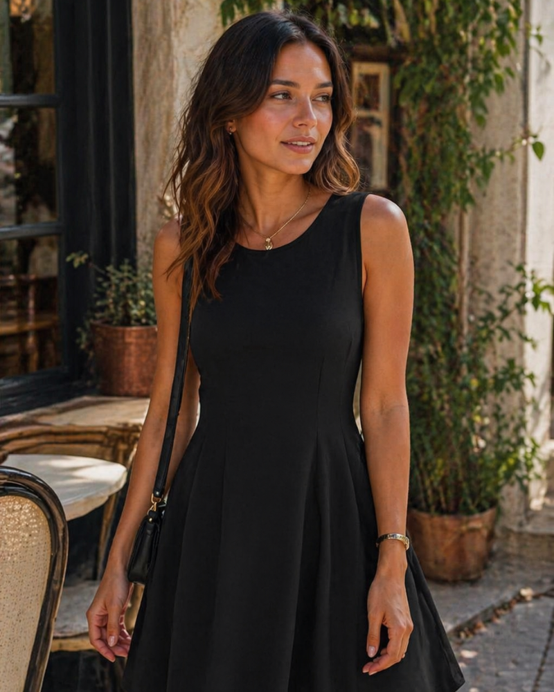 Robe Mini Femme en stretch, sans manches, coupe moulante – Menvelo
