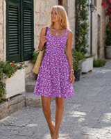 Menvelo Robe Midi Femme Sans Manches Coupe Fluide Coupe A-Line