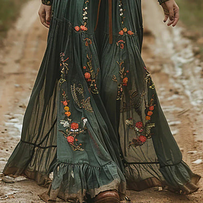Robe maxi bohème fleurie pour femme