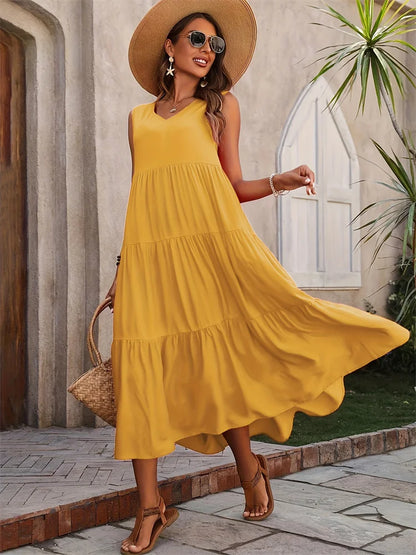 Robe longue colorée pour femme