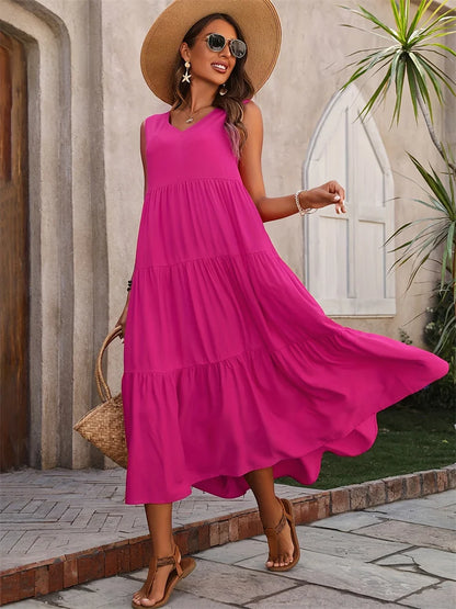 Robe longue colorée pour femme