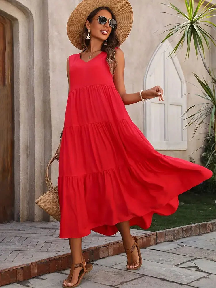 Robe longue colorée pour femme