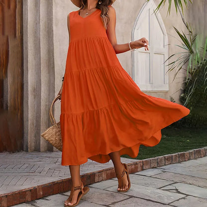 Robe longue colorée pour femme