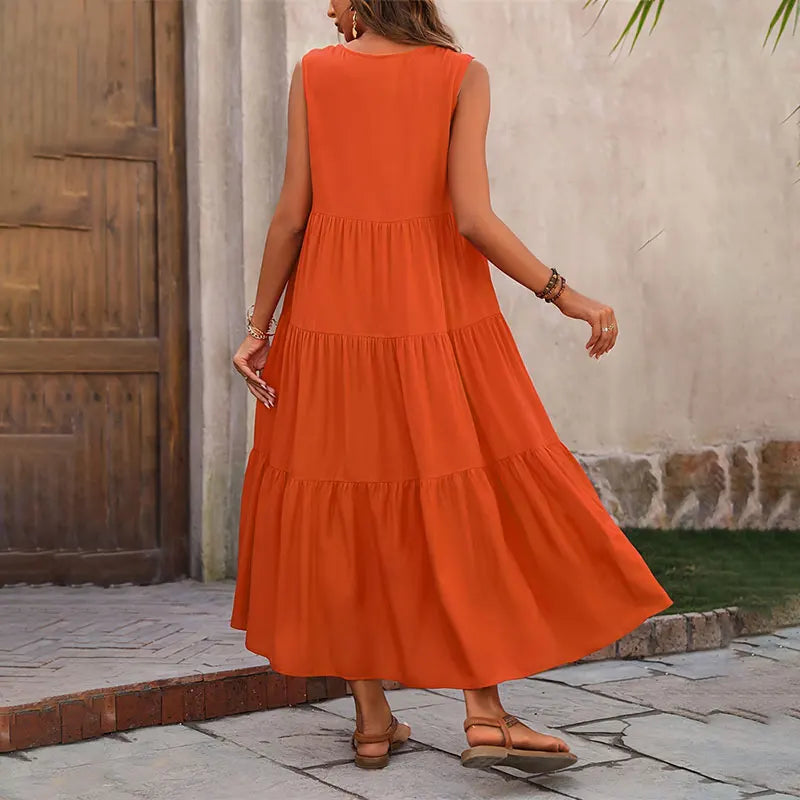 Robe longue colorée pour femme