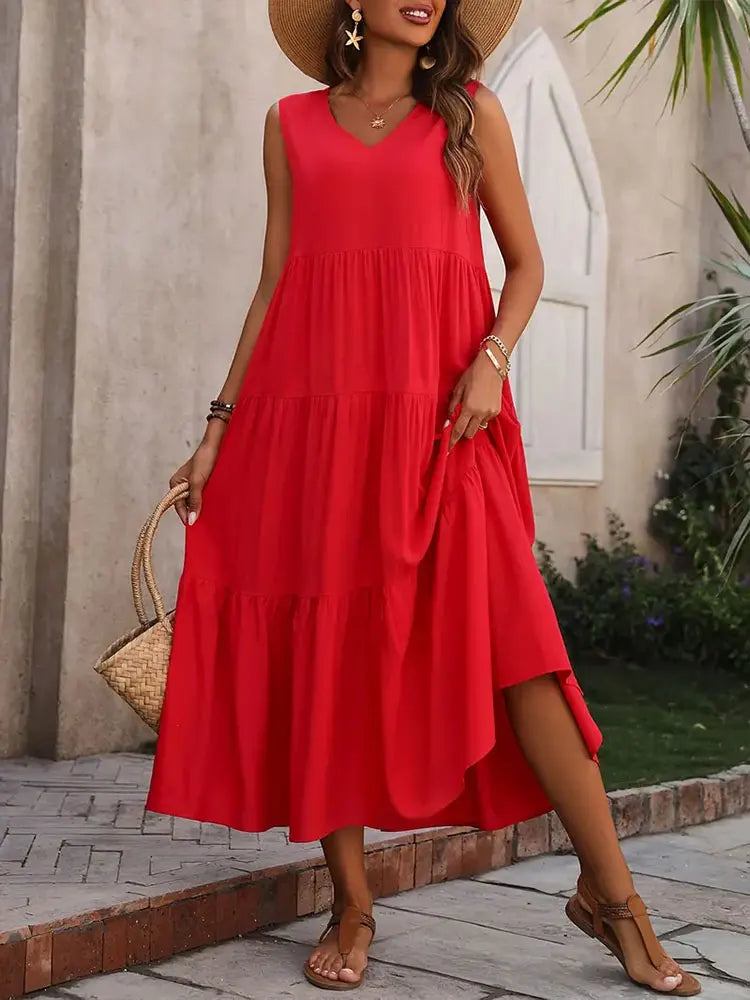 Robe longue colorée pour femme