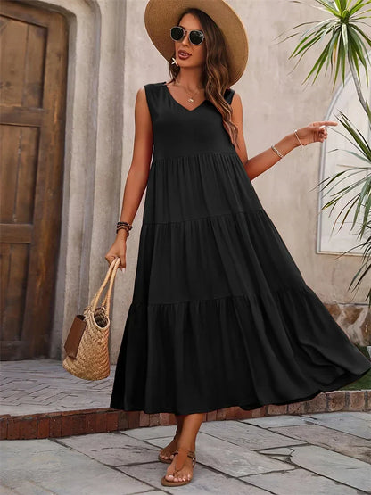 Robe longue colorée pour femme