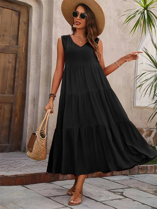 Robe longue colorée pour femme