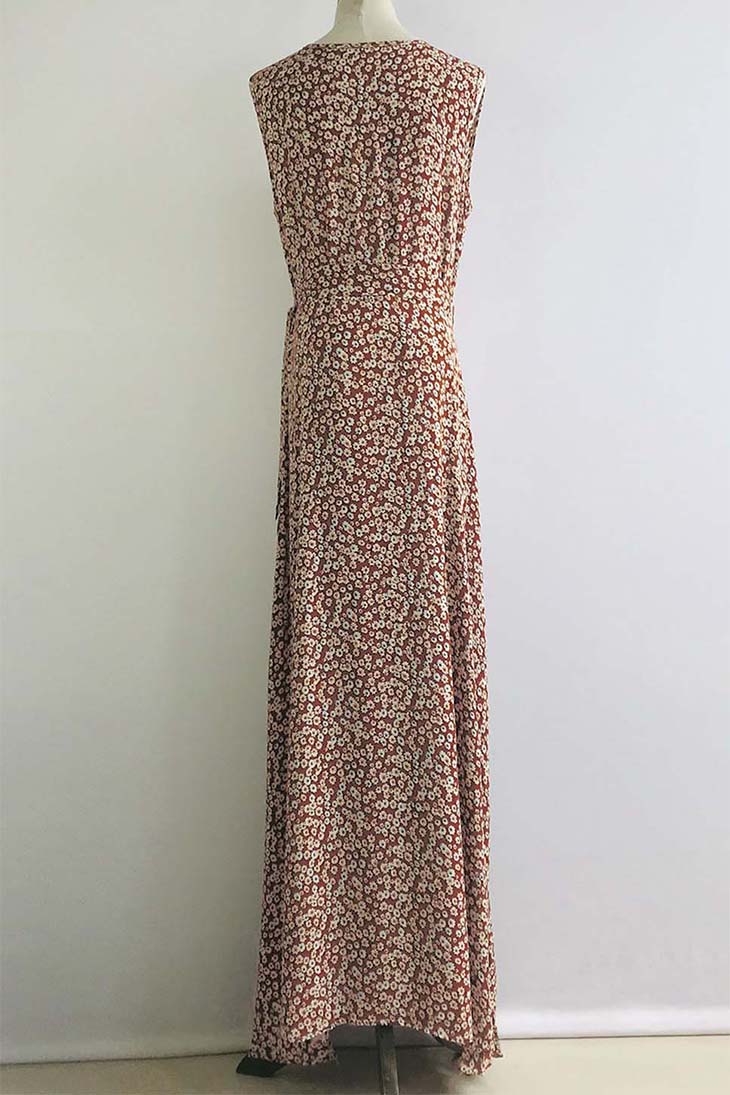 Robe maxi fleurie à petites fleurs pour femmes