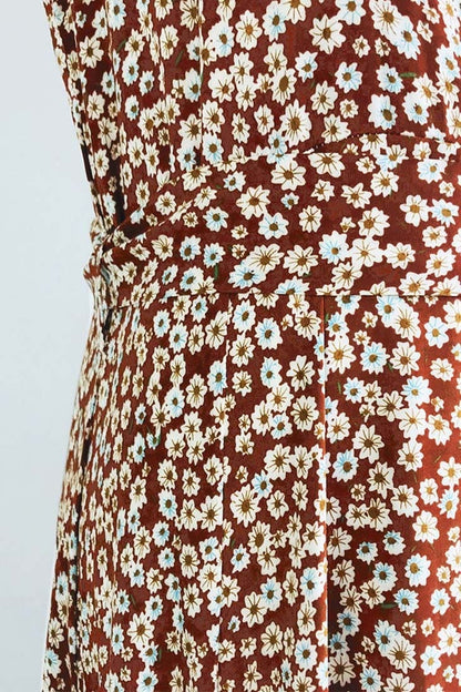 Robe maxi fleurie à petites fleurs pour femmes