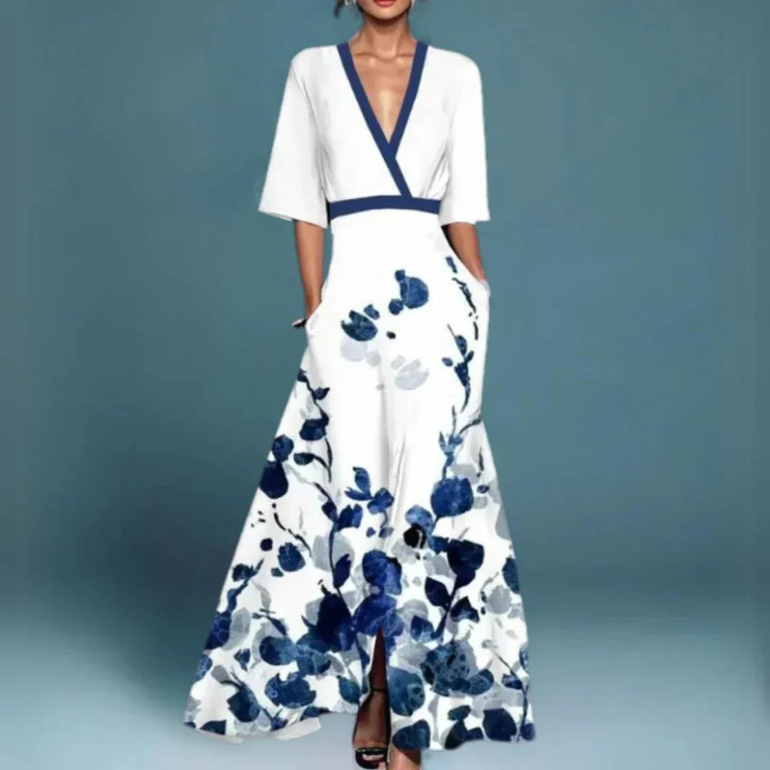 Robe longue élégante à fleurs pour femme