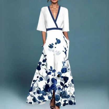 Robe longue élégante à fleurs pour femme