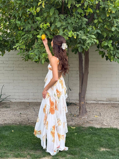Robe longue élégante dos nu pour femme