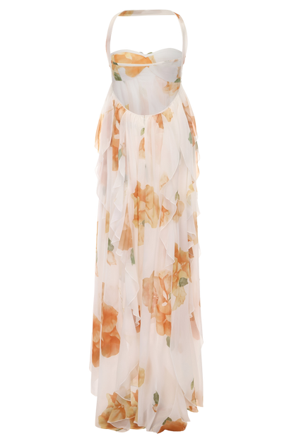 Robe longue élégante dos nu pour femme